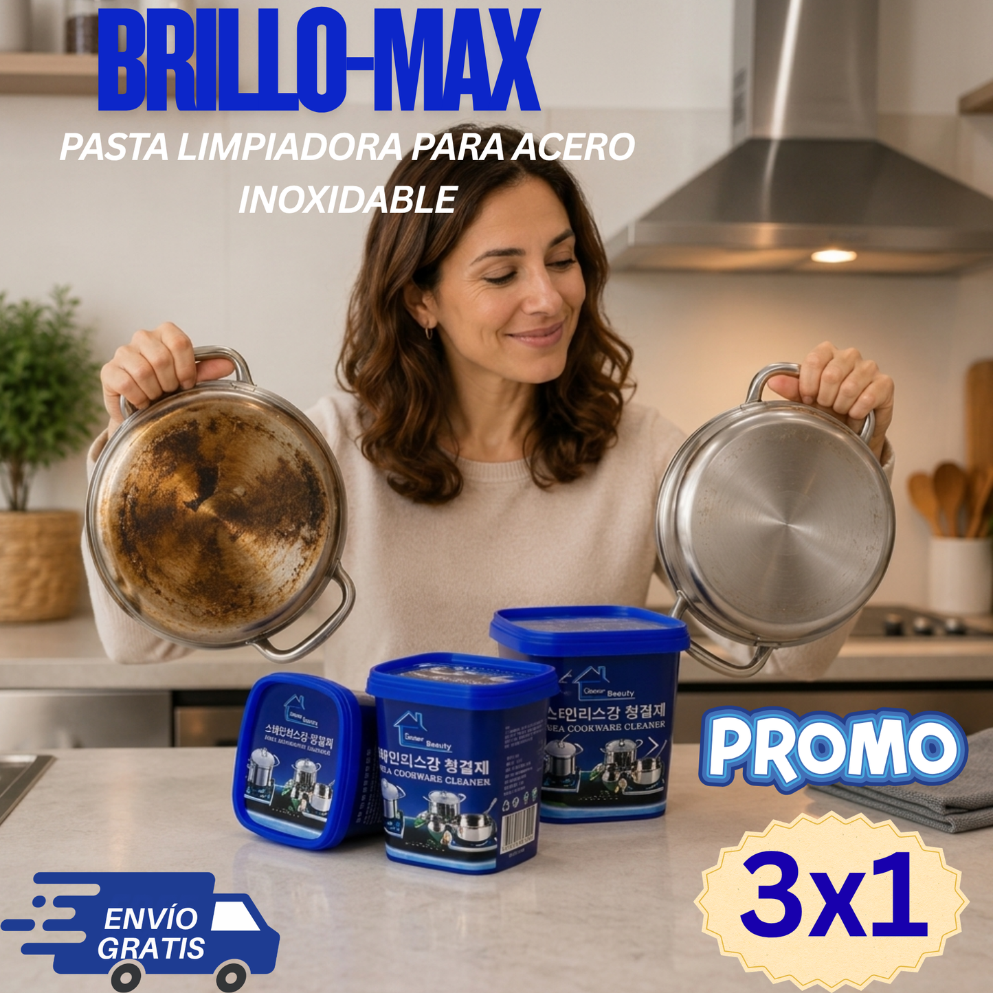BrilloMax: Pasta limpiadora para acero inoxidable