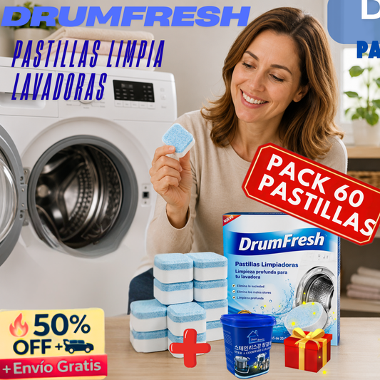 DrumFresh: Tabletas Efervescentes Limpia Lavadoras