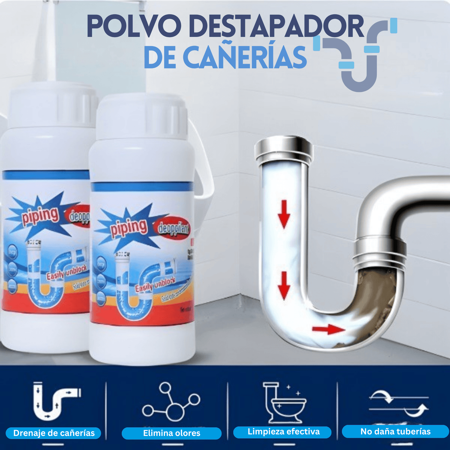 Kitchen&Pipe: Kit Destape y Limpieza Total