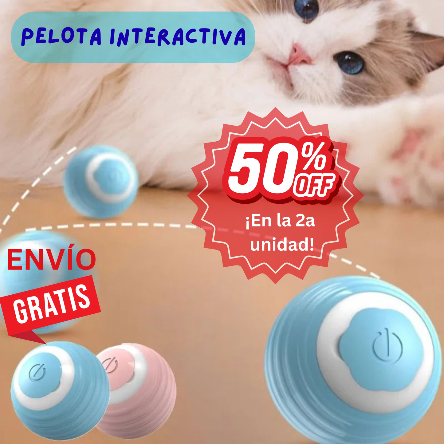 Pelota Interactiva Recargable para Mascotas