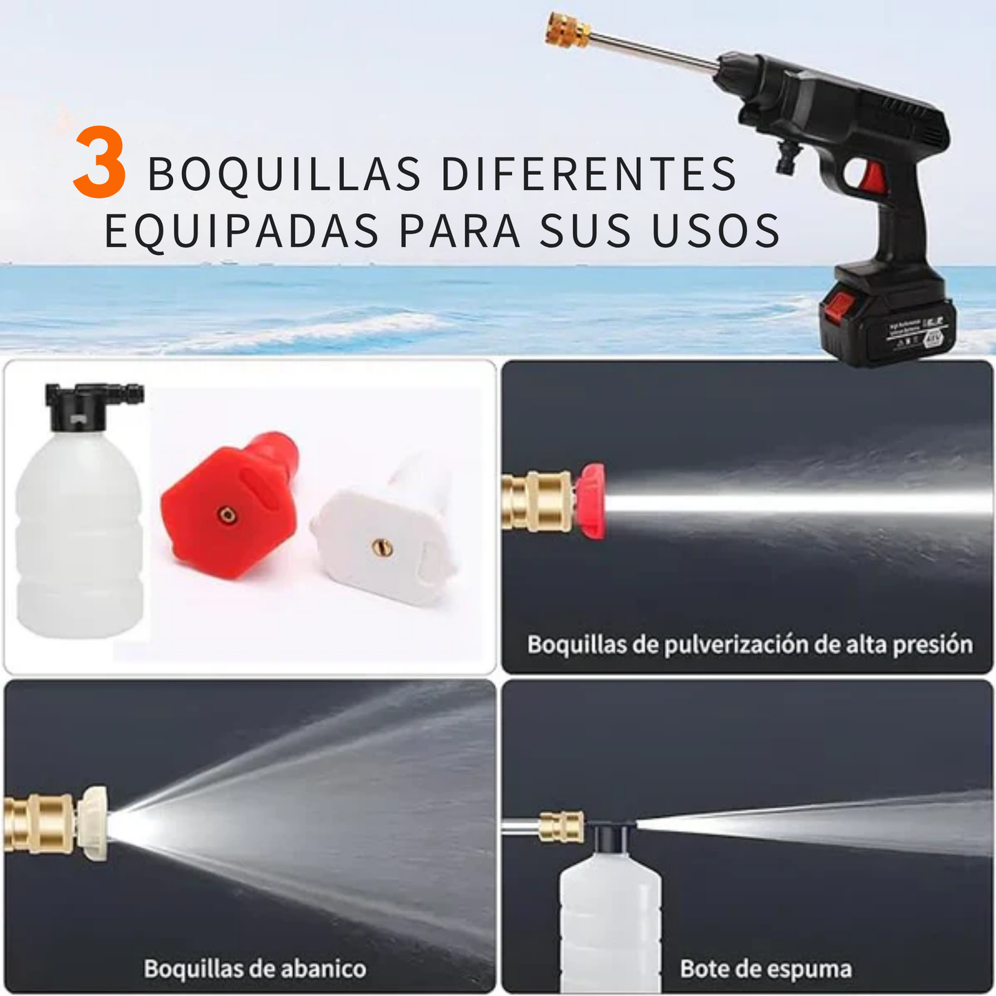 PowerClean Duo™: Kit de Limpieza Hidrolavadora + Aspiradora portátiles